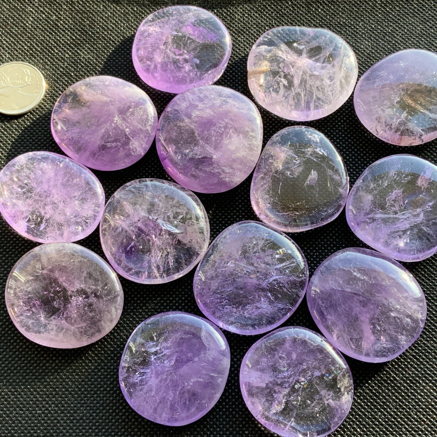 Amethyst Crystal Polished Palm Stones - MindGlow