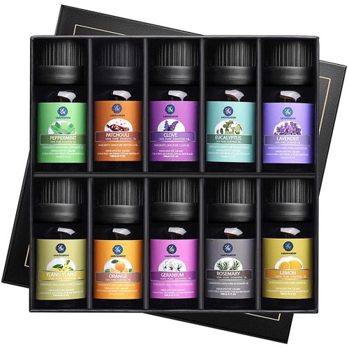 LagunaMoon Aroma Diffuser with Essential Oils Gift 10 Set Kit - MindGlow