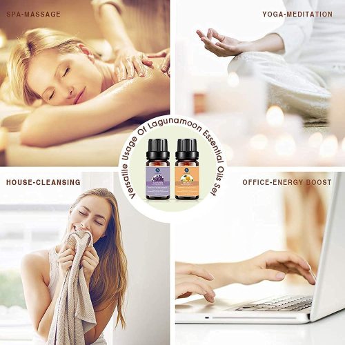 LagunaMoon Aroma Diffuser with Essential Oils Gift 10 Set Kit - MindGlow