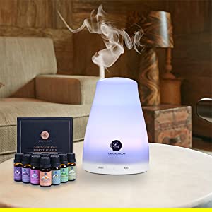 LagunaMoon Aroma Diffuser with Essential Oils Gift 10 Set Kit - MindGlow