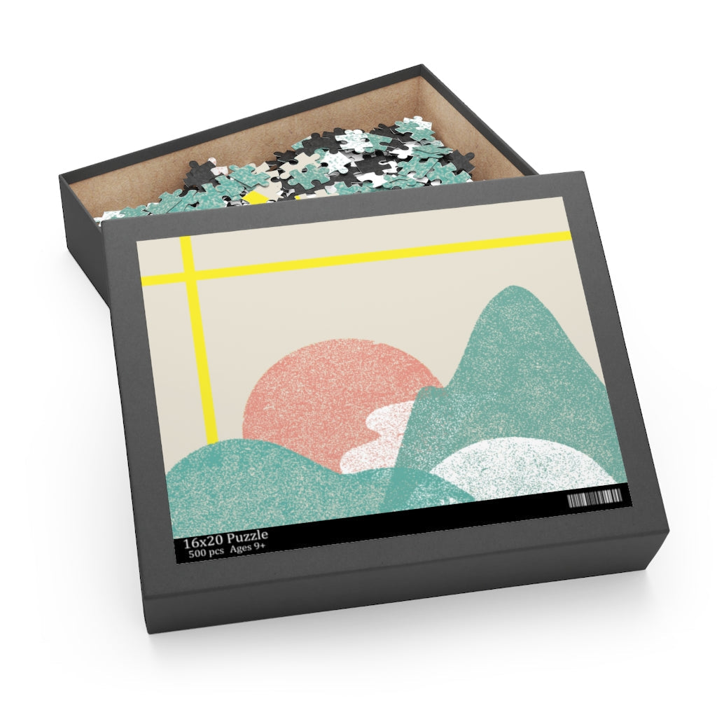 Landscape with Yellow Stripes Jigsaw Puzzle 500-Piece - MindGlow