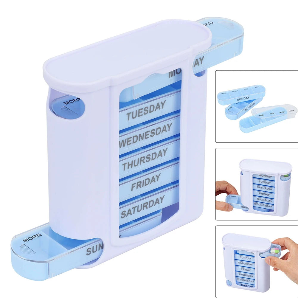 7 Day Week Pill Box Organizer Tablet Holder Medicine Tablet Drug - MindGlow