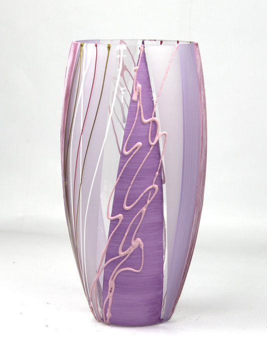 Lilla kunstglas vase – abstrakt design vase i glas