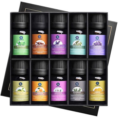 LagunaMoon Aroma Diffuser with Essential Oils Gift 10 Set Kit - MindGlow