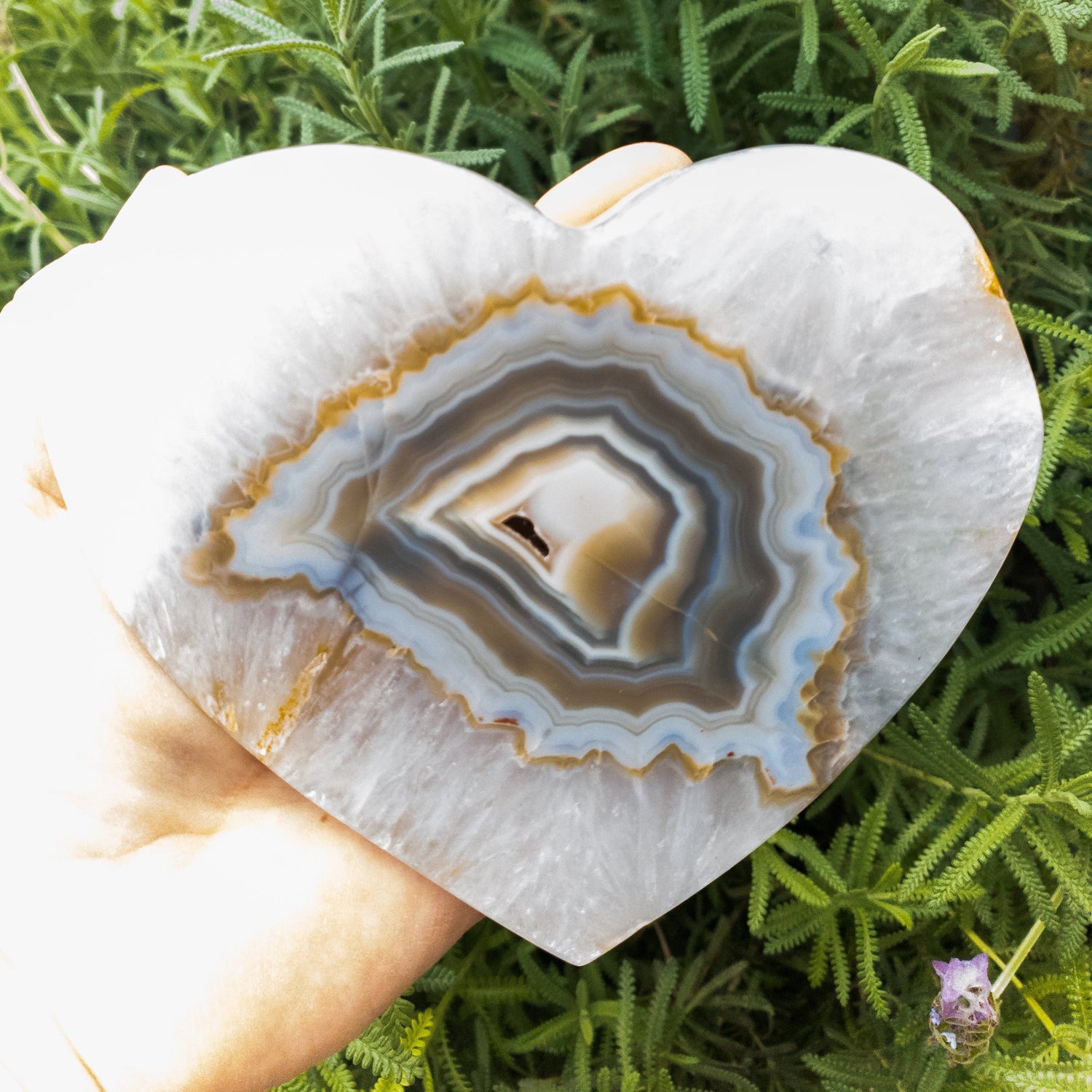 Large Grade A Agate Heart - MindGlow