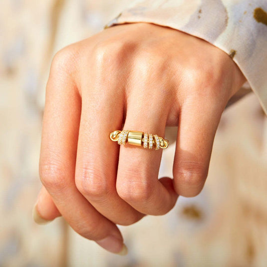 Micro-set Zircon Rotatable Ring To Relieve Anxiety And Turn - MindGlow