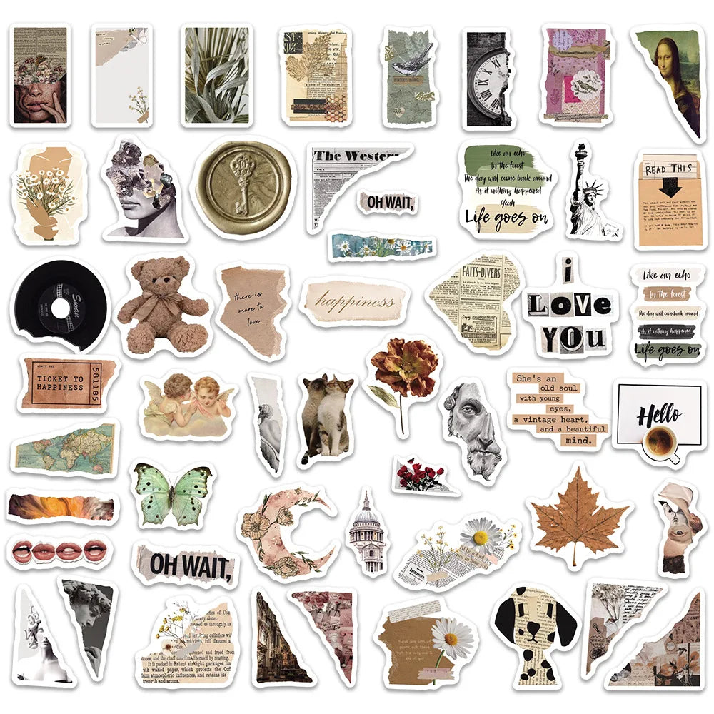 10/30/50PCS Broken Painting PVC Sticker Aesthetic Children's - MindGlow
