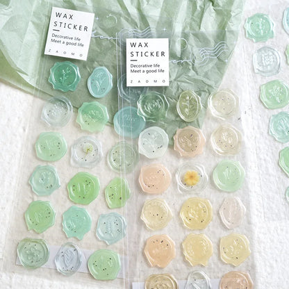 18pcs, Vintage Wax Seal Stamp Stickers, DIY Scrapbooking Journal - MindGlow