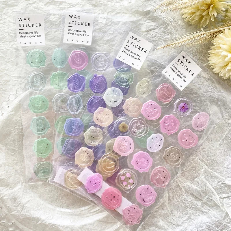 18pcs, Vintage Wax Seal Stamp Stickers, DIY Scrapbooking Journal - MindGlow