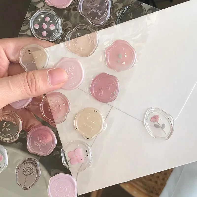 18pcs, Vintage Wax Seal Stamp Stickers, DIY Scrapbooking Journal - MindGlow