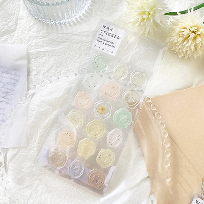 18pcs, Vintage Wax Seal Stamp Stickers, DIY Scrapbooking Journal - MindGlow
