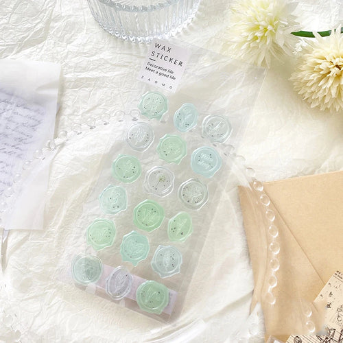 18pcs, Vintage Wax Seal Stamp Stickers, DIY Scrapbooking Journal - MindGlow